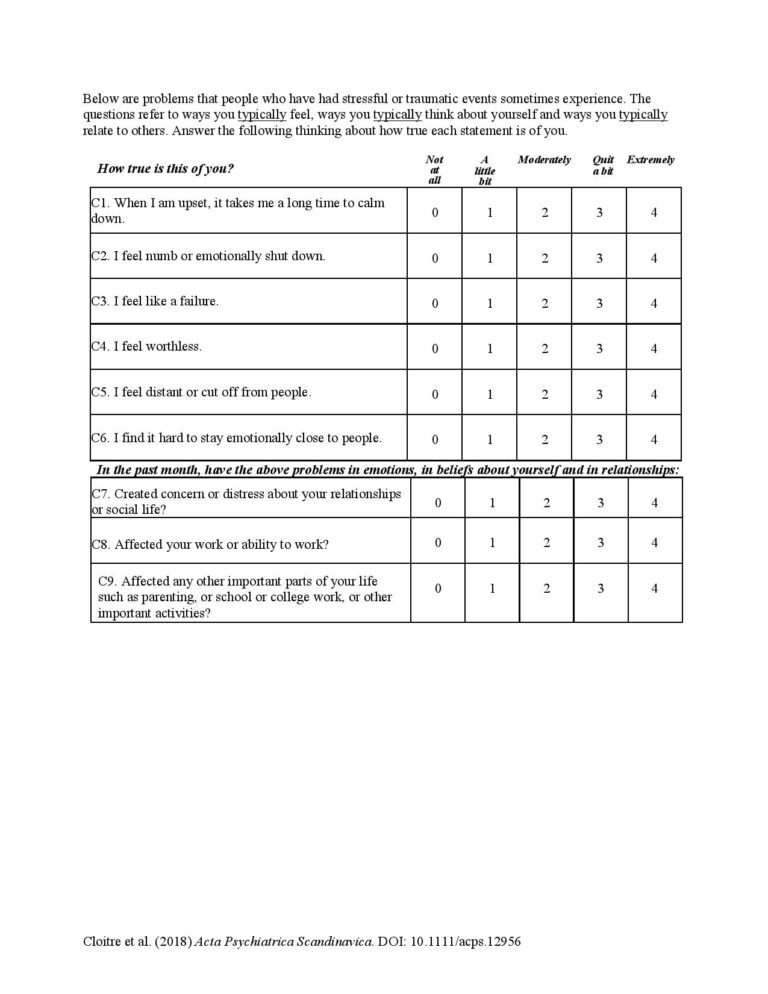 The International Trauma Questionnaire – Sarah Graham